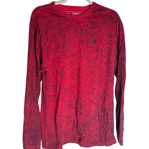 VANS Kyle Walker Men's Acid Wash Crew Neck Long Sleeve T-Shirt Red Medium - Picture 1 of 9